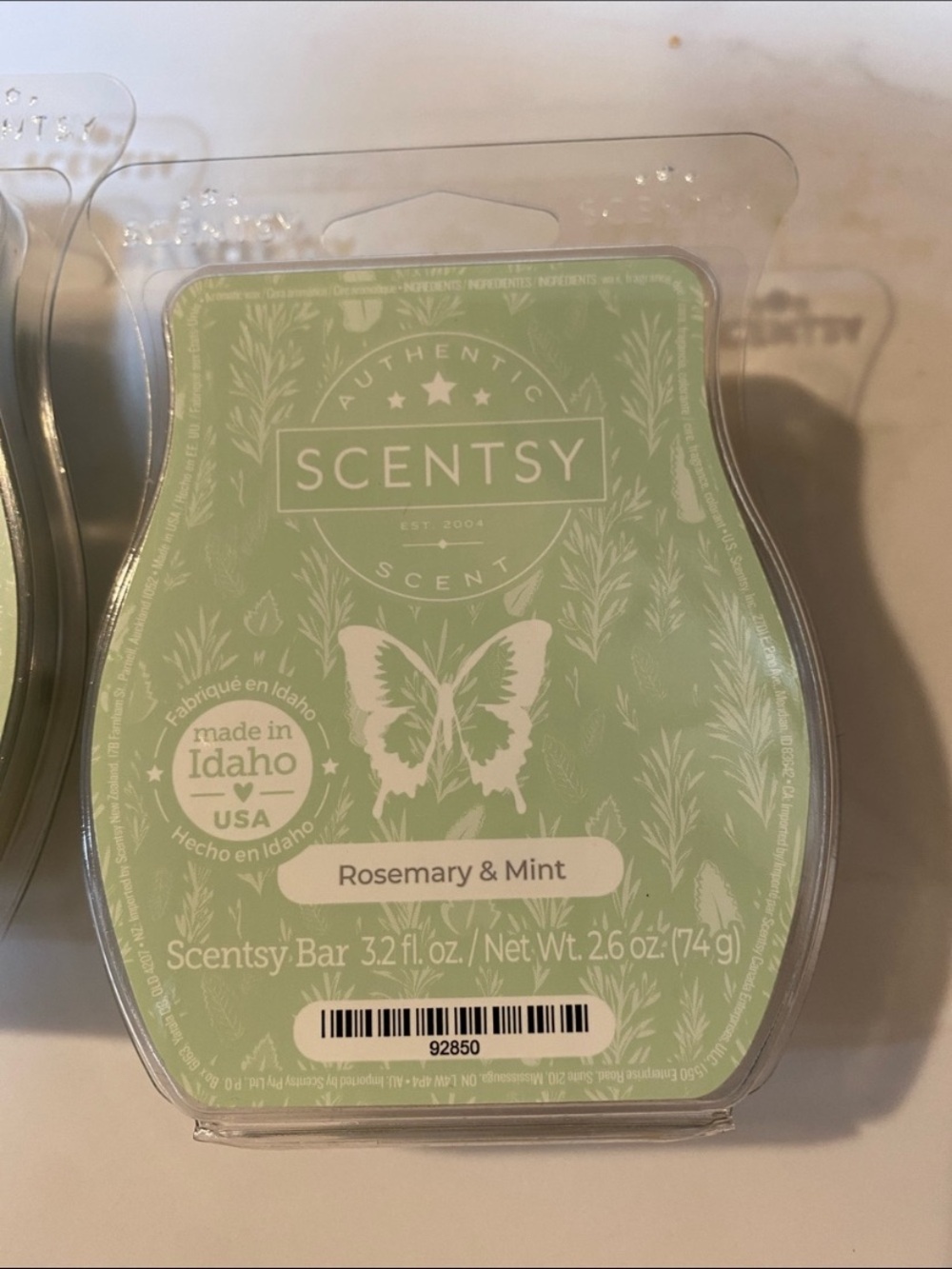 2 Scentsy Rosemary & Mint Wax Bars